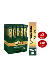 Jacobs Monarch Gold Çözünebilir Stick Kahve 2 gr x 26 Adet x 5 Paket - Jacobs